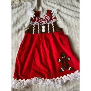 Caught ya lookin gingerbread dress girls 2T 24 months christenmonths christening